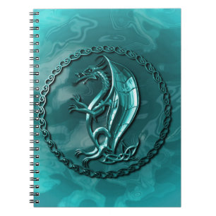 Caderno Espiral Dragão Celta Azul