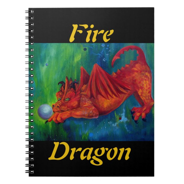 Caderno Espiral Dragão de Fogo Vermelho (Frente)