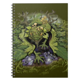 Caderno Espiral Dragão de Folhagem da Floresta~notebook