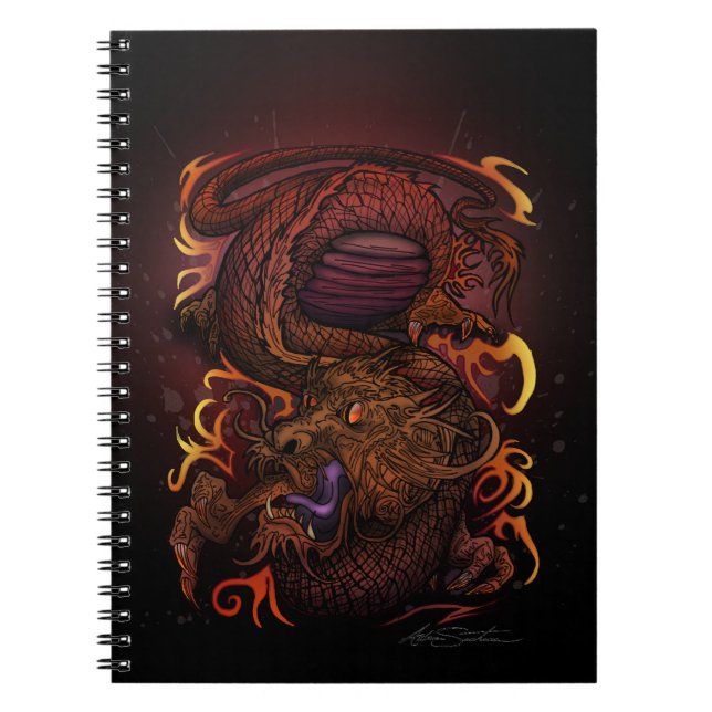 Caderno Espiral Dragão (Design de assinatura) (Frente)