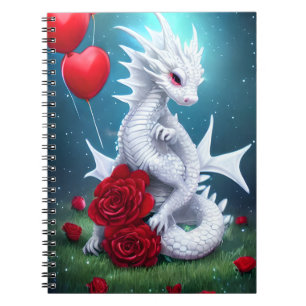 Caderno Espiral Dragão do Amor do Namorados Branco