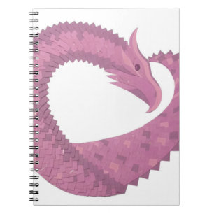Caderno Espiral Dragão do coração Mauve em branco