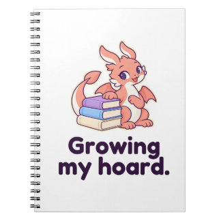 Caderno Espiral Dragão do Livro Aconchegante Crescendo Meu Tesouro