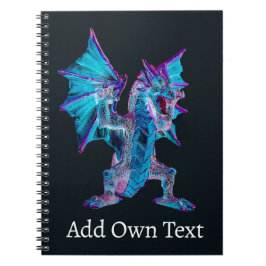 Caderno Espiral Dragão Elemental de Magia Fantástica Fogo Azul Arc
