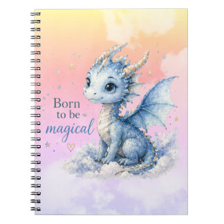 Caderno Espiral Dragão Fantasia Fofo | Nascido para Ser Mágico