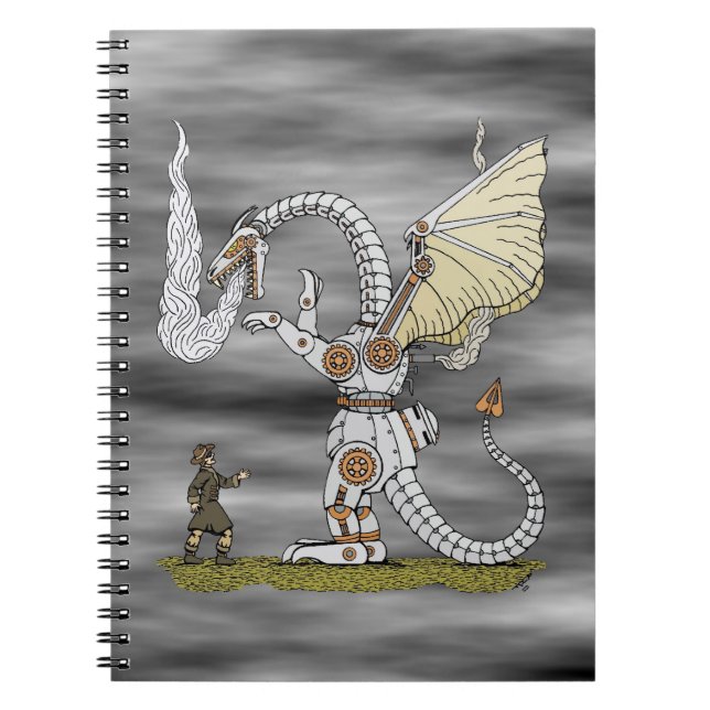 Caderno Espiral Dragão Mecânico (Frente)