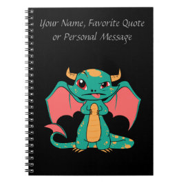 Caderno Espiral Dragão mítico com asas
