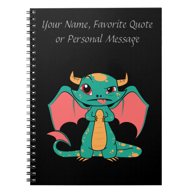 Caderno Espiral Dragão mítico com asas (Frente)