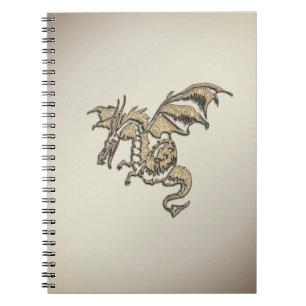 Caderno Espiral Dragão ouro