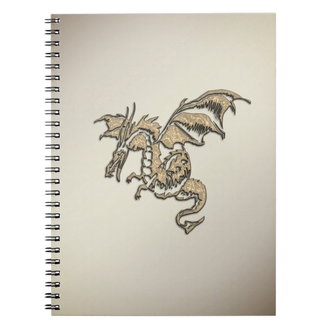 Caderno Espiral Dragão ouro (Frente)