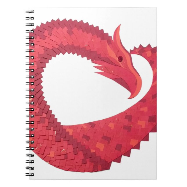 Caderno Espiral Dragão vermelho em branco (Frente)