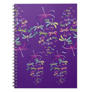 Caderno Espiral Dragões Coloridos em Roxo