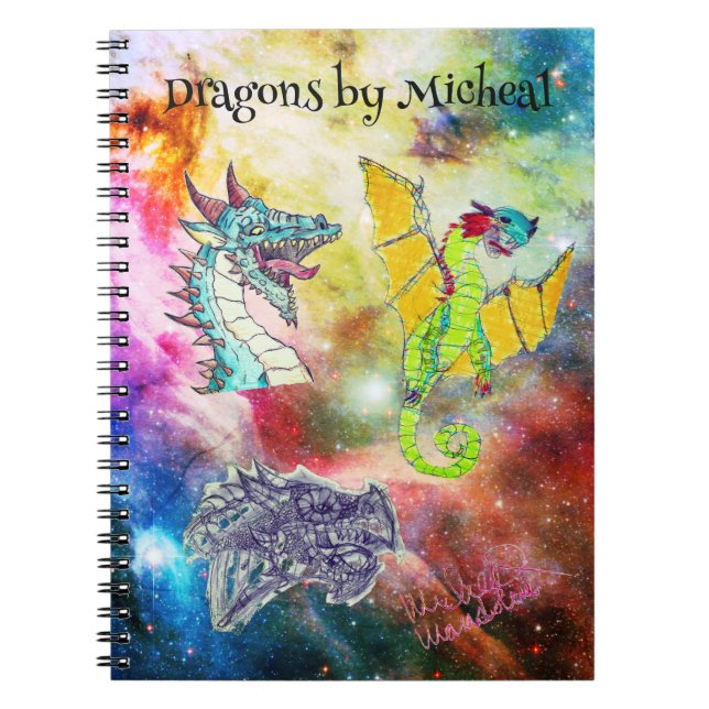 Caderno Espiral Dragões por Notebook Micheal (Frente)
