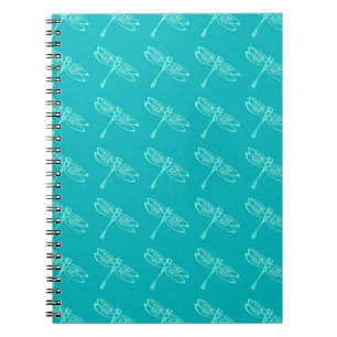 Caderno Espiral Dragófilos, aqua pálido sobre turquesa