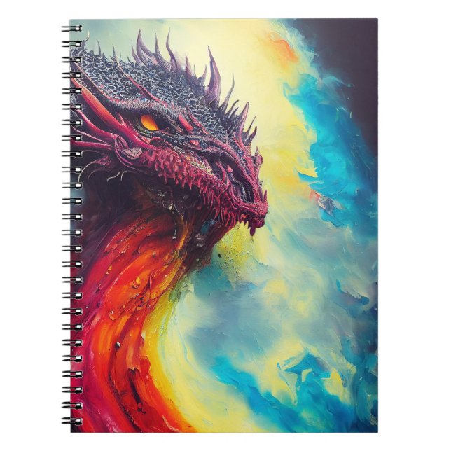Caderno Espiral Dragon Animal Discovery Adventure Planet Nature (Frente)