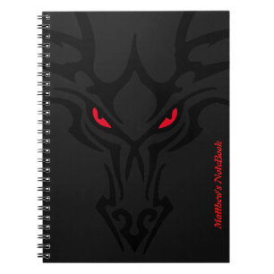 Caderno Espiral Dragon Black Dark Red Glosing