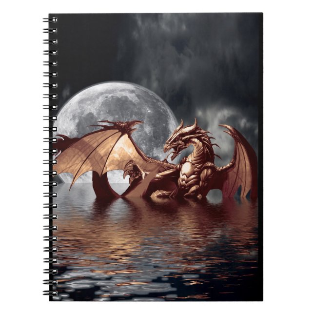Caderno Espiral Dragon & Moon Fantasy Art Notebook (Frente)