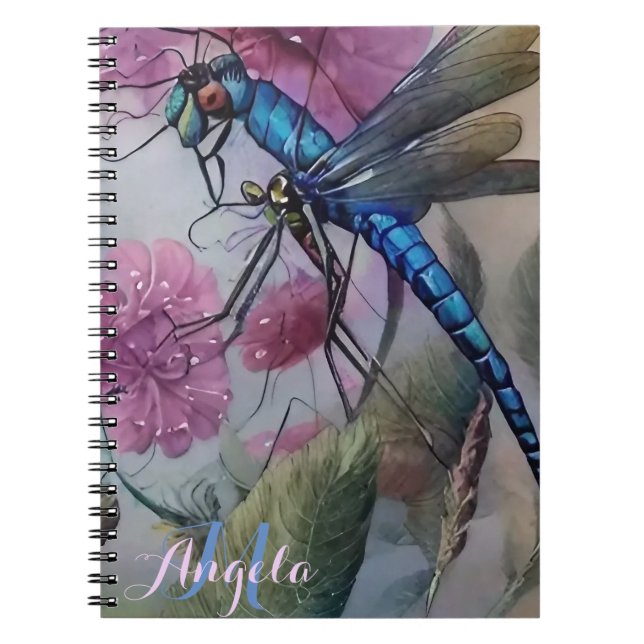 Caderno Espiral Dragonfly Azul-Cria, (Frente)