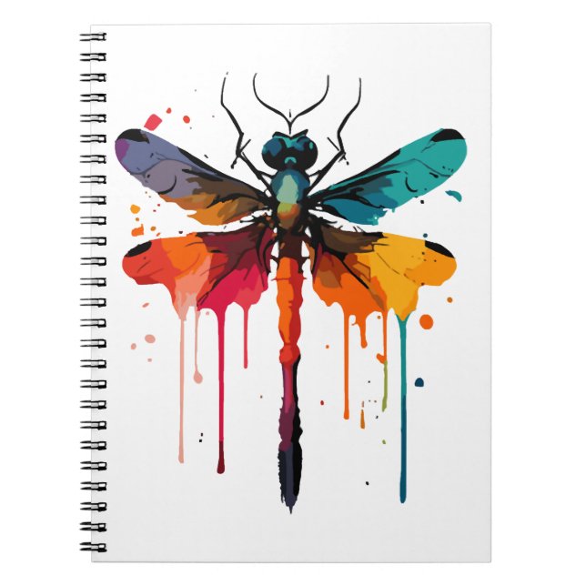 Caderno Espiral Dragonfly colorida (Frente)