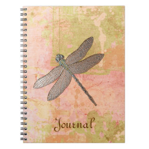 Caderno Espiral Dragonfly de Impressões Rosa