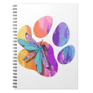 Caderno Espiral Dragonfly Dog Colour Colour Dog Insect Lover