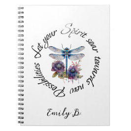 Caderno Espiral Dragonfly - espírito de novas possibilidades perso
