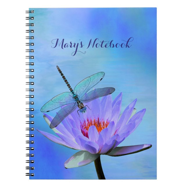 Caderno Espiral Dragonfly no notebook Water Lily (Frente)