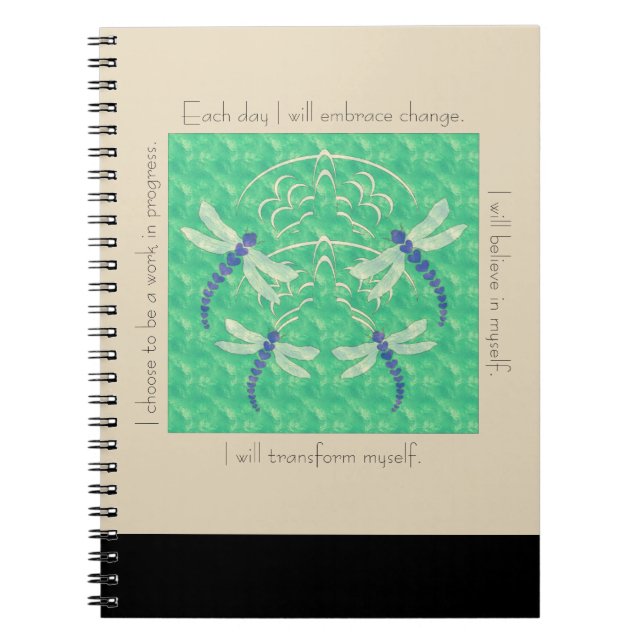 Caderno Espiral Dragonfly | Notebook Inspiracional Espiral (Frente)