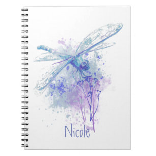 Caderno Espiral Dragonfly Original em Blue Mauve Nature
