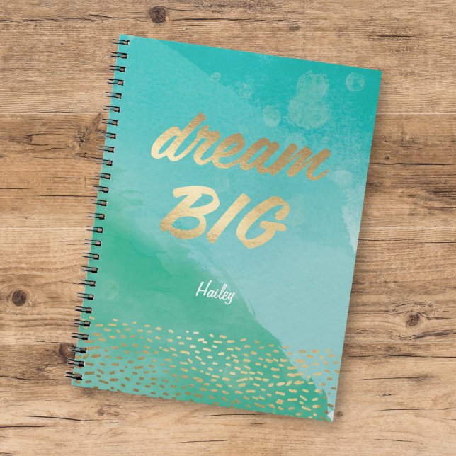 Caderno Espiral Dream BIG Blue Watercolor | DIÁRIO (Criador carregado)