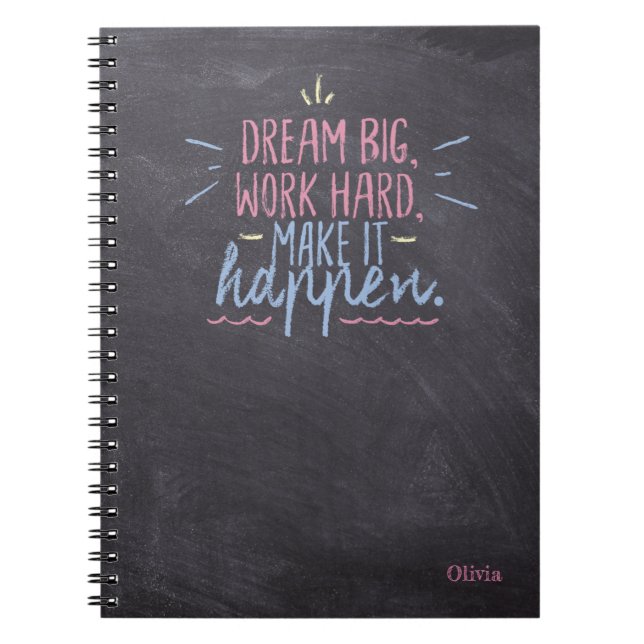 Caderno Espiral Dream Big Chalkboard (Frente)