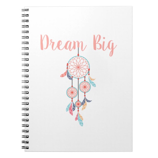 Caderno Espiral Dream-Big-Dreamcatcher-pêssego (Frente)