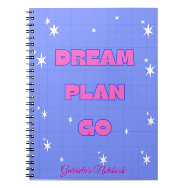 Caderno Espiral Dream. Plan. Go. – Motivational Notebook (Frente)