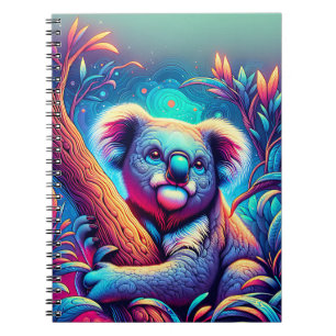 Caderno Espiral Dreamscape Koala – Arte da Selva Neon