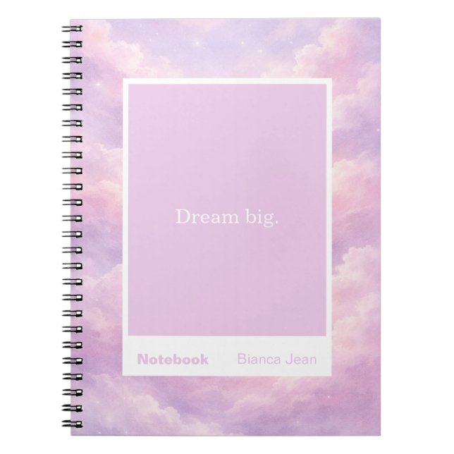 Caderno Espiral Dreamy Cotton Candy Cloudscape Block Quote Classic (Frente)