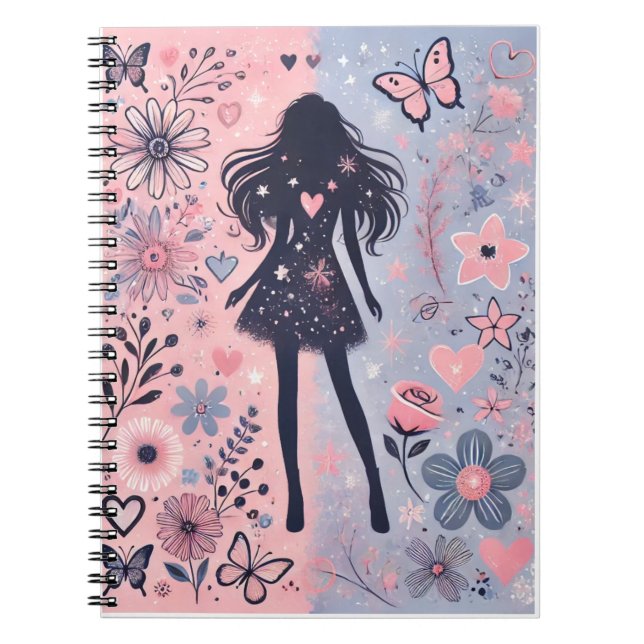 Caderno Espiral Dreamy Elegance: Cobrir do Notebook Pastel Fantasy (Frente)