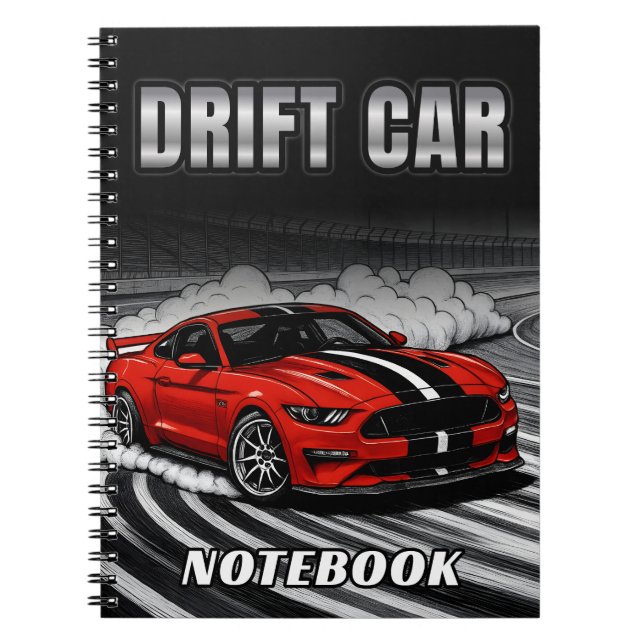 Caderno Espiral Drift Car Red Muscle Notebook (Frente)
