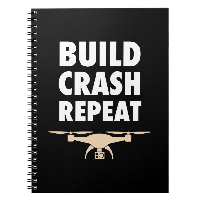 Caderno Espiral Drone repetitivo de travamento de compilação (Frente)