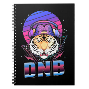 Caderno Espiral Drum e Bass Tiger Música Eletrônica Vaporwave
