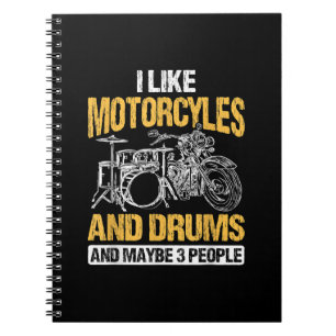 Caderno Espiral Drummer Drummer Eu Gosto De Motociclos E Tambores