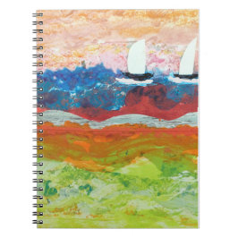 Caderno Espiral Duas Pequenas Barcos à vela