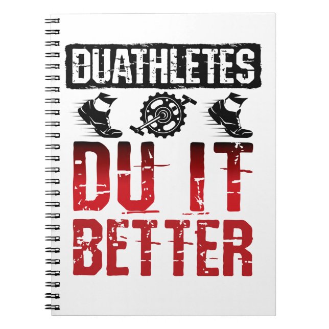 Caderno Espiral Duathlon Engraçado Duatletas Du Melhor (Frente)