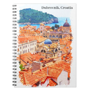 Caderno Espiral Dubrovnik Croácia Watercolor Painting