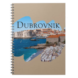 Caderno Espiral Dubrovnik: Vista de Praia e Cidade Velha