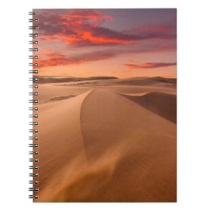 Caderno Espiral Dunas de areia no deserto no por do sol
