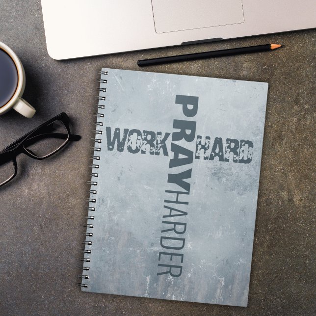 Caderno Espiral Duro de trabalho inspirador reze com mais força (Criador carregado)