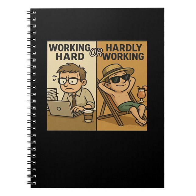 Caderno Espiral Duro De Trabalho Ou Citação Mal Engraçada (Frente)