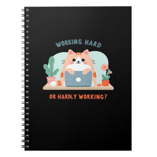 Caderno Espiral Duro De Trabalho Ou Mal Engraçado (Frente)