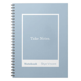 Caderno Espiral Dusty Blue Block Quote Classic