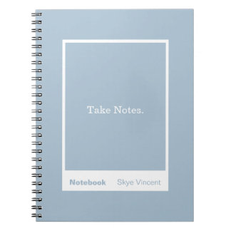 Caderno Espiral Dusty Blue Block Quote Classic